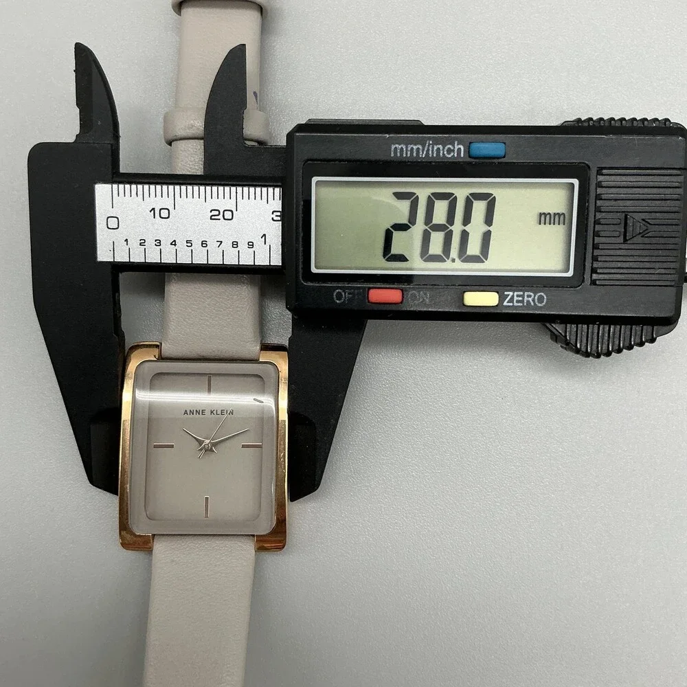 Anne Klein AK/2708 Womens Watch 28mm Gray Dial Gold Tone Leather New Battery